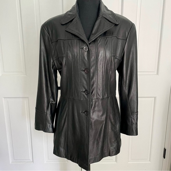 Luis Alvear Jackets & Blazers - Luis Alvear 100% Soft Leather Black Leather Jacket Coat w/Button Front Medium